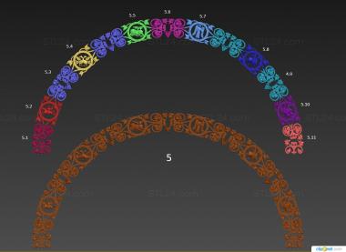 Декор церковный (Арка и комплект декоров византийский орнамент, DCR_0142) 3D модель для ЧПУ станка