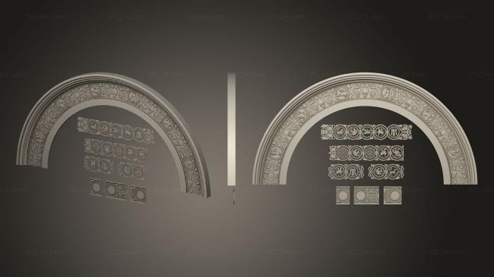 Декор церковный (Византийская арка с комплектом декоров, DCR_0143) 3D модель для ЧПУ станка
