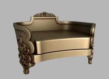 Sofas (Armchair single in a classic style with decors, DIV_0162) 3D models for cnc