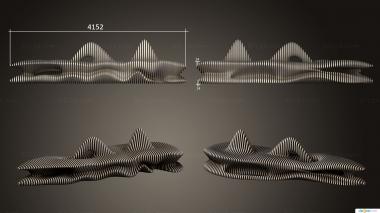 Sofas (Parametric public bench, DIV_0181) 3D models for cnc