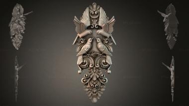 Decorative elements (Bas-relief with birds and ornaments, DKI_001346) 3D models for cnc