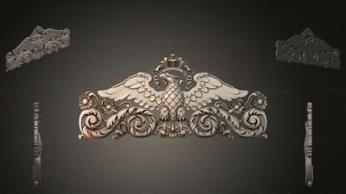 Decorative elements (Decorative eagle with curls, DKI_004126) 3D models for cnc