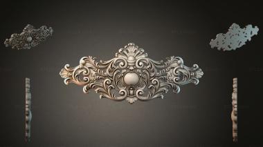 Decorative elements (Symmetrical cartouche with a central sphere and swirls, DKI_008681) 3D models for cnc