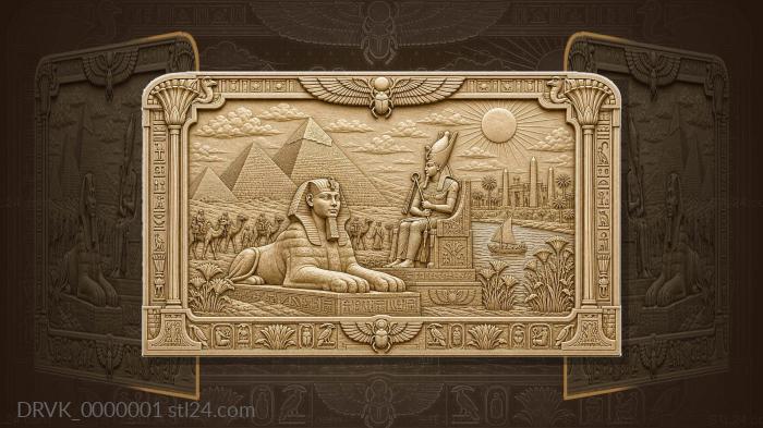 Ancient Egypt - sphinx and pharaoh 3d STL model