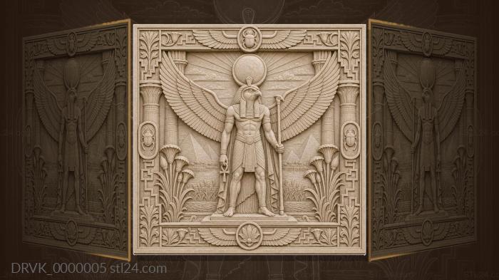 Horus the Falcon - solar disk and wings 3d STL model