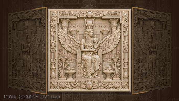 Goddess Isis - wings and throne 3d STL model