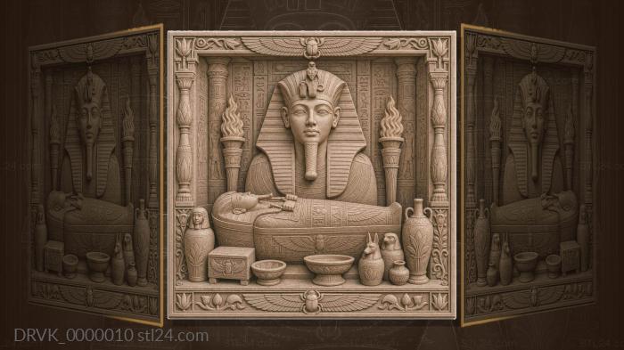 Tomb of the Pharaoh - stone mask and sarcophagus 3d STL model