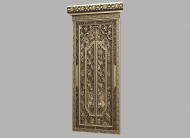 Doors (The door is richly decorated with carved floral decorations., DVR_0383) 3D models for cnc