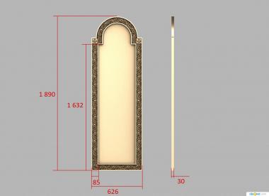 Двери резные (Дьяконские врата, DVR_0386) 3D модель для ЧПУ станка