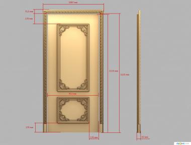 Двери резные (Комплект филенок и декоров для резной двери, DVR_0391) 3D модель для ЧПУ станка