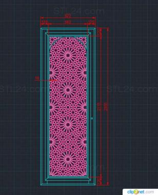 Двери резные (Панель с Геометрическими узорами, DVR_0393) 3D модель для ЧПУ станка