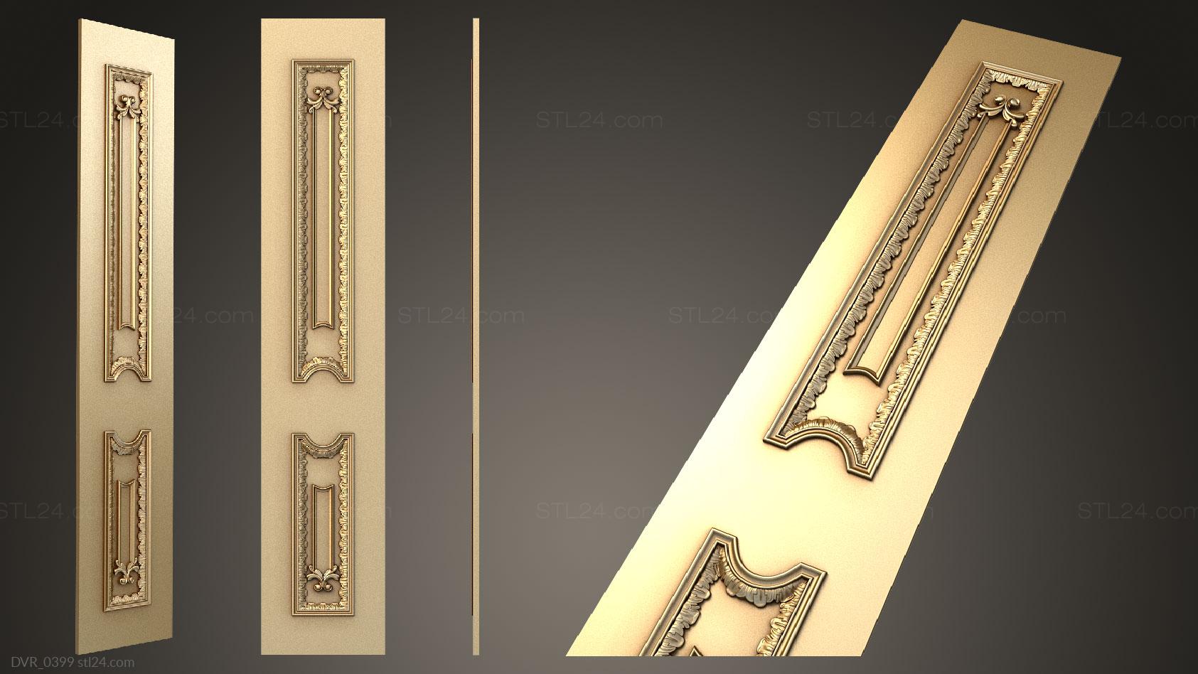 Двери резные (ФИЛЕНКА В КЛАССИЧЕСКОМ стиле с резными декорами, DVR_0399) 3D модель для ЧПУ станка