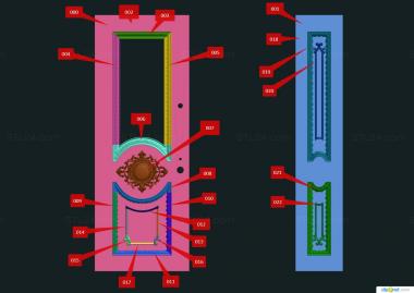 Двери резные (ФИЛЕНКА В КЛАССИЧЕСКОМ стиле с резными декорами, DVR_0399) 3D модель для ЧПУ станка
