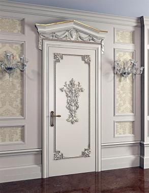 Двери резные (Филенки резной двери с классическими декорами, DVR_0401) 3D модель для ЧПУ станка
