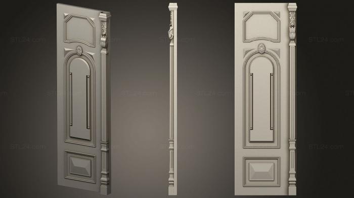 Двери резные (Дверь в классическом стиле с наличником версия3, DVR_0408) 3D модель для ЧПУ станка