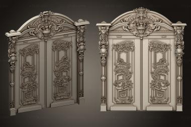 Doors (Double-field door Baroque style, DVR_0413) 3D models for cnc