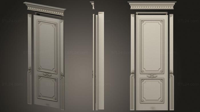 Двери резные (Дверь в классическом стиле с наличником, DVR_0415) 3D модель для ЧПУ станка