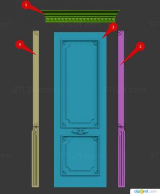 Doors (Classical door with platband, DVR_0415) 3D models for cnc