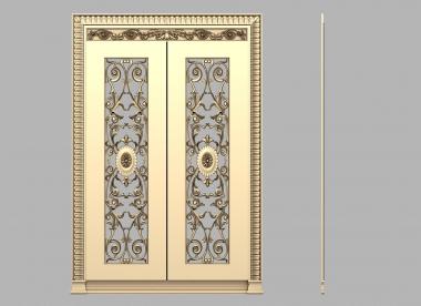 Doors (Double-leaf carved interior door, DVR_0419) 3D models for cnc