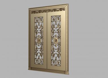 Doors (Double-leaf carved interior door, DVR_0419) 3D models for cnc