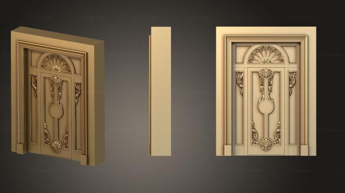 Двери резные (Дверь резная с элементами декора лепнины, DVR_0420) 3D модель для ЧПУ станка