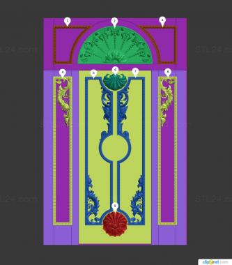 Doors (The door is carved with decorative elements of stucco, DVR_0420) 3D models for cnc