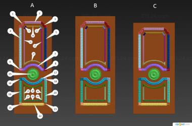 Doors (Carved door in 3 size, DVR_0422) 3D models for cnc