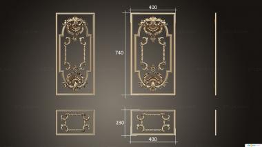 Doors (Door onlays in baroque, DVR_0423) 3D models for cnc