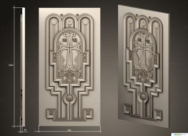 Doors (Carved door with cross, DVR_0426) 3D models for cnc