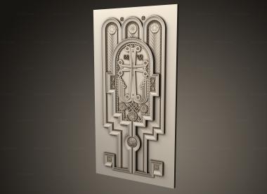 Doors (Carved door with cross, DVR_0426) 3D models for cnc