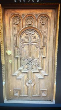 Doors (Carved door with cross, DVR_0426) 3D models for cnc