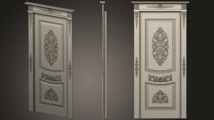 Doors (Carved door in classical, DVR_0427) 3D models for cnc