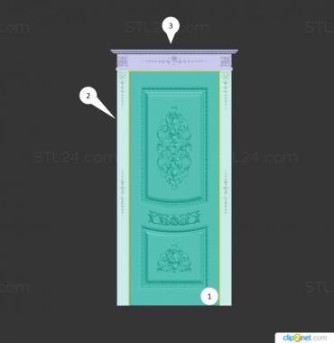 Doors (Carved door in classical, DVR_0427) 3D models for cnc