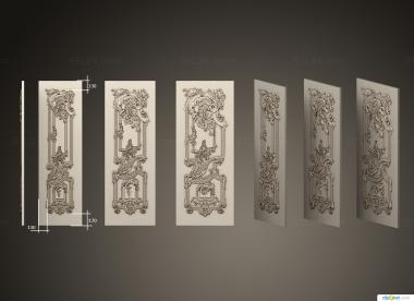 Doors (Doors baroque carved in different sizes, DVR_0429) 3D models for cnc