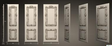 Doors (Carver doors flower decorated in different sizes, DVR_0431) 3D models for cnc