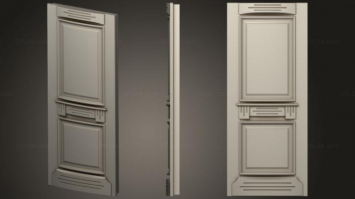 Двери резные (Дверь классическая строгая, DVR_0438) 3D модель для ЧПУ станка