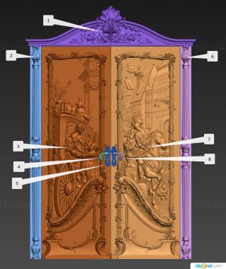 Doors (Door leaf rider and girl in the city, DVR_0440) 3D models for cnc