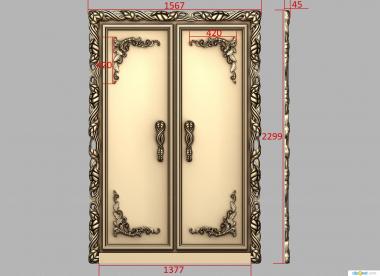 Doors (Carved door framing, DVR_0448) 3D models for cnc