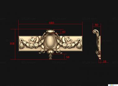 Doors (Decor cartouche with wreaths version1, DVR_0449) 3D models for cnc