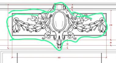 Doors (Decor cartouche with wreaths version1, DVR_0449) 3D models for cnc