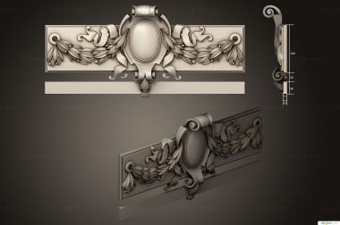 Doors (Decor cartouche with wreaths version2, DVR_0450) 3D models for cnc