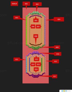 Doors (Door with carved panels, DVR_0464) 3D models for cnc