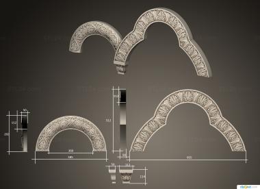 Door covers (Arches and capitals, DVN_0269) 3D models for cnc