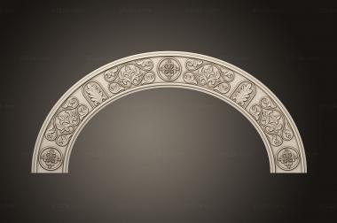 Door covers (Arch with an ornament, DVN_0280) 3D models for cnc