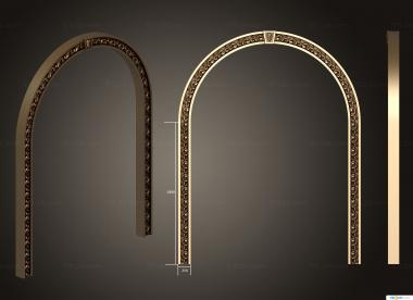 Door covers (Arch with round top and perimeter decoration, DVN_0283) 3D models for cnc