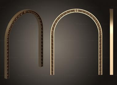 Door covers (Arch with round top and perimeter decoration, DVN_0283) 3D models for cnc