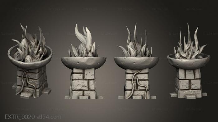 Exteriors (aztec terrain altar with fire, EXTR_0020) 3D models for cnc