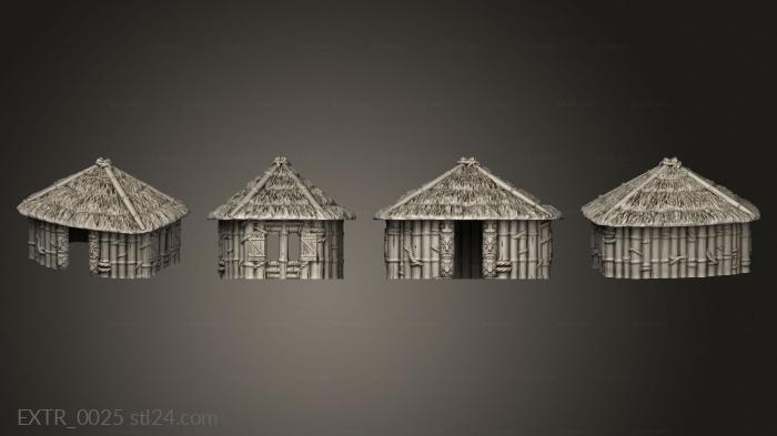 Exteriors (Bamboo Hut Large Top, EXTR_0025) 3D models for cnc