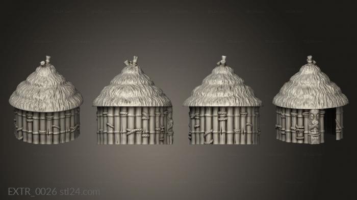 Exteriors (Bamboo Hut Small Bottom, EXTR_0026) 3D models for cnc