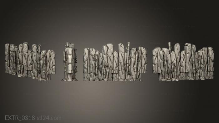 Exteriors (Nature Wall Set Oriental End Bot, EXTR_0318) 3D models for cnc